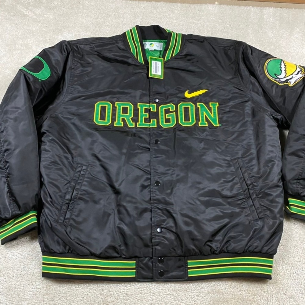Nike Oregon Ducks Grateful Dead Bomber Jacket Black XXL Nike Class Trip